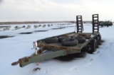 16' heavy duty farm trailer w/ 5 spare tires, 3 axles (No title)