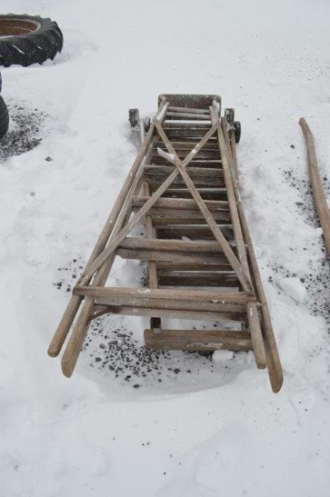 2- wooden step ladders