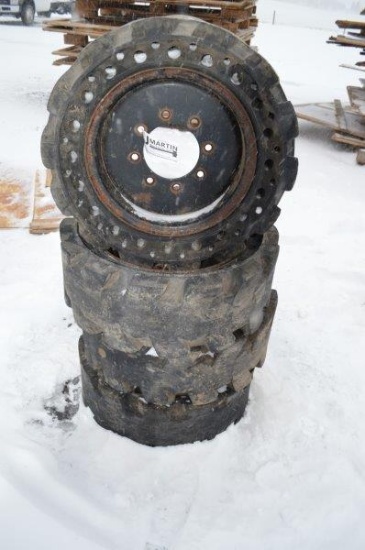 4-solid skid loader tires