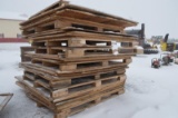 3 stacks of pallets and plywood