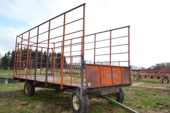 Bale King 9'x18' rack wagon w/ 8 ton gear