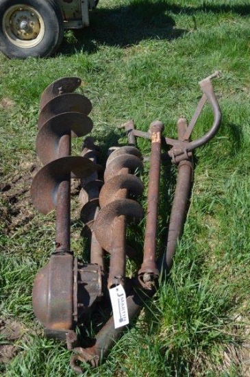 3pt. post hole digger w/ 12", 8" & 6" augers, PTO