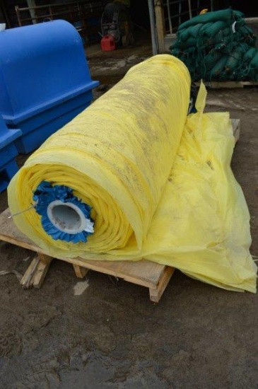 large roll of yellow bunker silage plastic