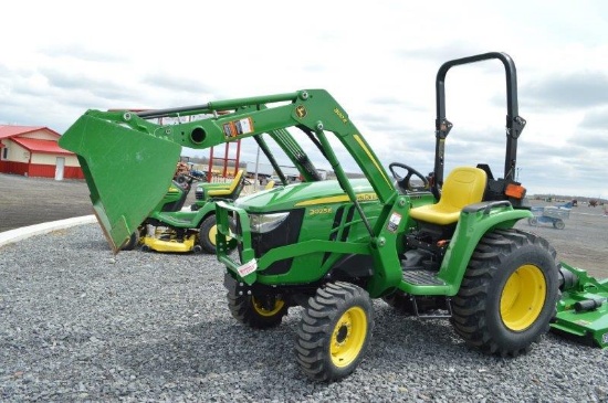 '18 JD 3025E w/ 300E loader, 52.6 hrs, 4wd, hydro, ROPS, 540 PTO, top link, diesel engine (New)