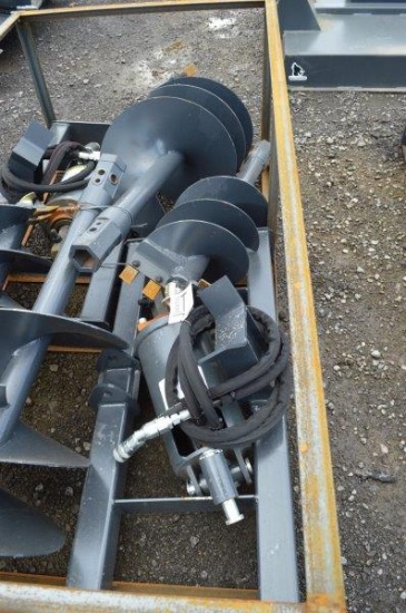 Wolverine heavy duty skid mount post hole digger w/ 12'' & 18" bits