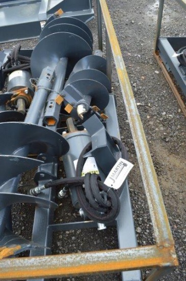 Wolverine heavy duty skid mount post hole digger w/ 18'' & 12" bits