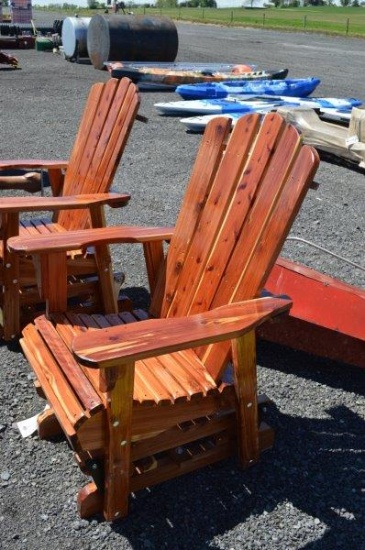 Cedar glider rocker, Amish built