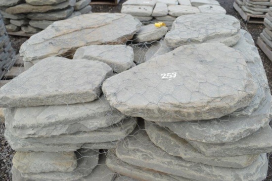 Blue mountain landscape pallet of pavers
