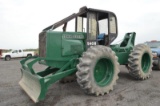 JD 540B log skidder w/ 6,400 hrs, power shift, 19.4-34 rubber, selling w/ tire chains