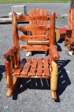 Cedar log rocker, Amish built