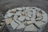 Blue mountain landscape pallet of small pavers
