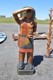 6' teak wood Indian statue