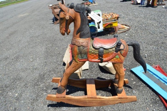 30 in teak wood rocking horse