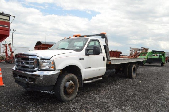 '02 Ford 550XL Super Duty w/ 212,554 mi, 19' aluminum dumping rollback, winch, power stroke diesel,