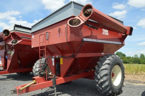 Ficklin CA13000 grain buggy w/ side unload auger, bin extensions, 24.5-32 tubeless tires