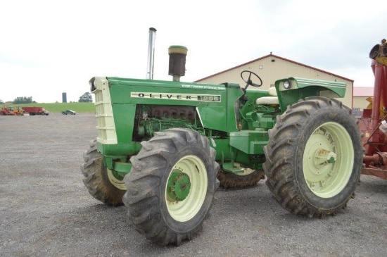 Oliver 1855 w/ 540/1000 pto, 3pt, open station, over/under hyd. shift, 18.4-38 rear rubber