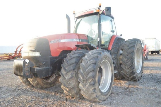 Case Magnum MX270, 8,573 hrs, power shift, 3 remotes, 4wd, 1,000 pto, 520-85R46 rear tires, axle wei