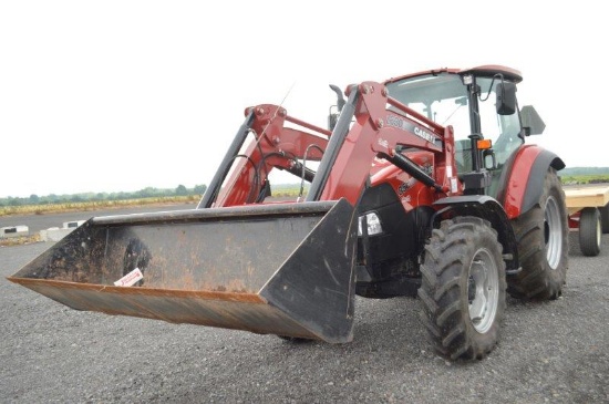 '17 CIH 85C w/ L630 self leveling loader, 70 hrs, hyd pump for attachments, quick attach bucket, pow