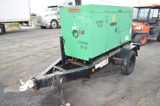 MQ Power generator w/ 4 cylinder Isuzu diesel engine, 2,233 hrs, (sunbelt rentals)