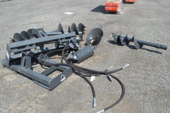 Wolverine heavy duty skid mount post hole digger w/ 12'' & 18'' auger bits