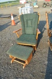 2- indoor rocking chairs , one w/ foot stool