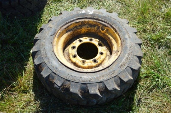 10-16.5 Skid loader tire on rim