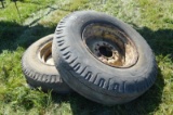 2- 10.00-20 8 Bolt manure spreader tires & rims