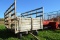 Wooden hay wagon on Center Tractor 8 ton running gear