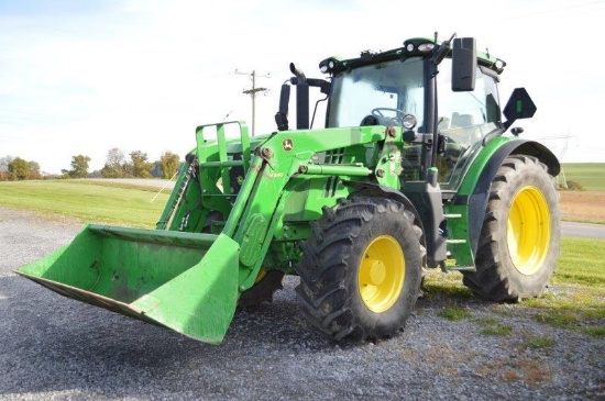 '16 JD 6130R w/H340 Loader and bucket, 3,448 hrs, IVT trans, JD front link suspention, 4 Remotes, 52