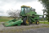 JD 4400 w/ JD 443 4 row corn head, 3,667 hrs, 23.1-6 front tires