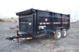 '17 PJ dump trailer w/ full sides, tarp, VIN# 4P5DH142XH1260686 (title)