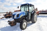 New Holland T4040 tractor w/1,293 hrs, 2wd, cab w/ ac & heat, 6 front wieghts 88lbs a piece, 3pt, 54