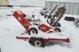 Barreto 1324-D walk behind trencher w/ Honda 390 motor, selling w/ carrier trailer (no title)