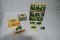 2- JD Historical 4 piece toy set & 50th anniversary JD model A tractor, die-cast metal, 1/64 scale,