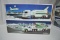 Hess Toy truck & space shuttle w/ satellite, & Hess toy truck & airplane, new in box (2pc)