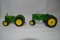 JD MT tractor, & JD tractor, die-cast metal, 1/16 scale