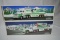 Hess toy fire truck & helicopter, & Hess toy truck & airplane, new in box (2pc)
