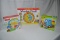 Create Your own wooden clock, & Fisher Price trike & wagon, & Duplo 16psc lego set, new in box (3pc)