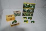 2- JD Historical 4 piece toy set & 50th anniversary JD model A tractor, die-cast metal, 1/64 scale,