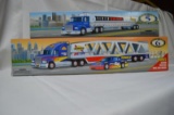 Sunoco talking tanker truck w/ talk back recording feature,  & '99 Collector's Edition car carrier,