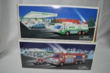 Hess emergency truck & Hess emergency truck w/ rescue vehicle, new in box (2pc)