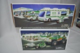 Hess recreation van & Hess monster truck w/ motorcycles, new in box (2pc)