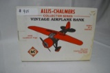 Collectors Series Allis Chalmers vintage airplane bank, die-cast metal, new in box