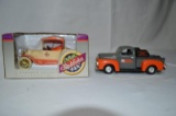 1916 Studebaker Liberty Classic, & Farm & Country truck bank, die-cast metal (2pc)