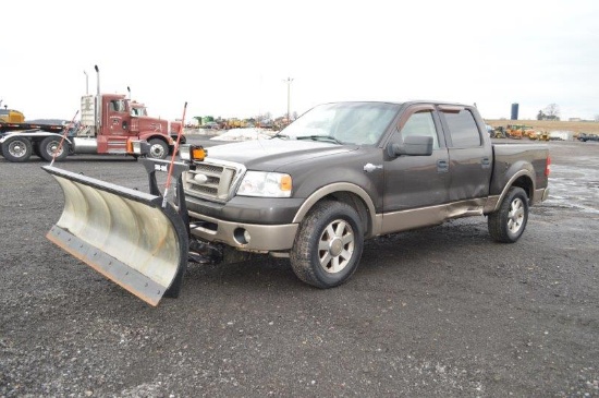 '06 Ford F150 King Ranch w/ 246,223 mi, 4 door, 5.4L motor, automatic, 4wd, sells w/ Sno Way plow, (