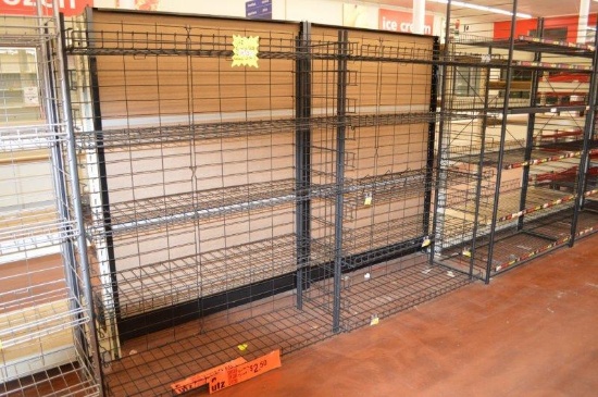 8' 5 shelf metal  shelving (2 sections)