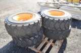 4- 12x16.5 skid tires w/ rims, diamond tread