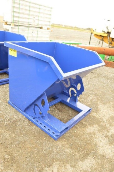 1.5 Cu yd pallet fork-mount dumping hoppers