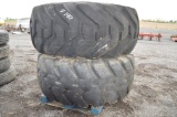2- 29.5-25 payloader tires w/ 16 bolt rims