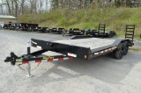 '19 BigTex 10DF 18' equipment trailer w/ drive over fenders, 10,000# GVW, LED lights, vin# 16VEX1821